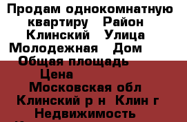 Продам однокомнатную квартиру › Район ­ Клинский › Улица ­ Молодежная › Дом ­ 5 › Общая площадь ­ 31 › Цена ­ 1 700 000 - Московская обл., Клинский р-н, Клин г. Недвижимость » Квартиры продажа   . Московская обл.